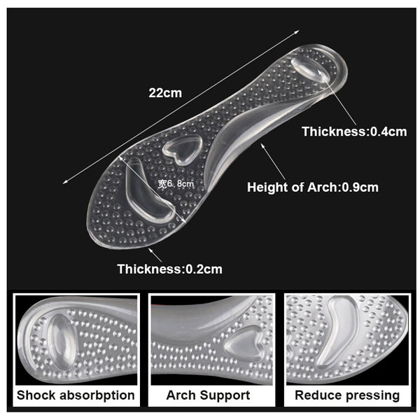 高ヒール靴ZG - 353のための新しい足世話快適な透明な粘着性のPUジェルインソール