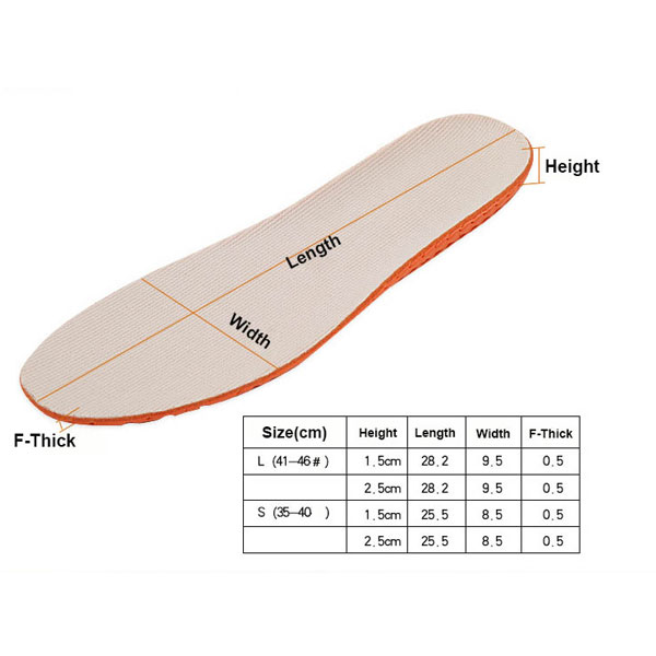 高品質高さは、女性と男性ZG - 342のために靴挿入物を増やします