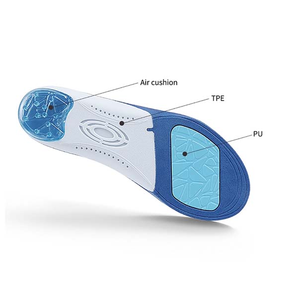 ウォーキングハイキング筋膜炎かかとのZG - 1854のためのコンフォートシューインソールアーチサポートのためのスポーツPUインソール靴挿入物
